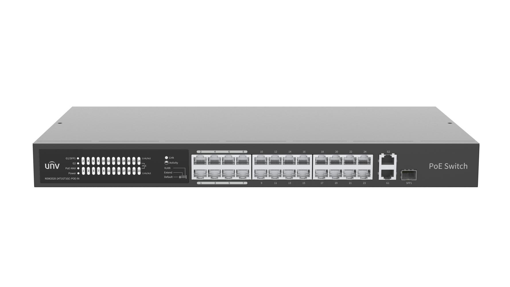 Switch Ethernet no administrado (PoE) 24 puertos NSW2020-24T1GT1GC-POE-IN Uniview